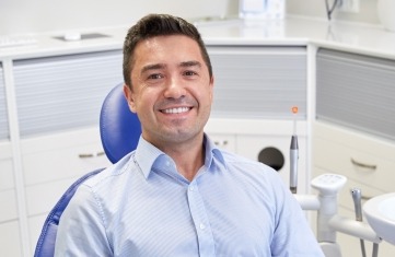 Man smiling after preventive dentistry exam
