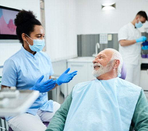 Man smiling in the dental chair 
