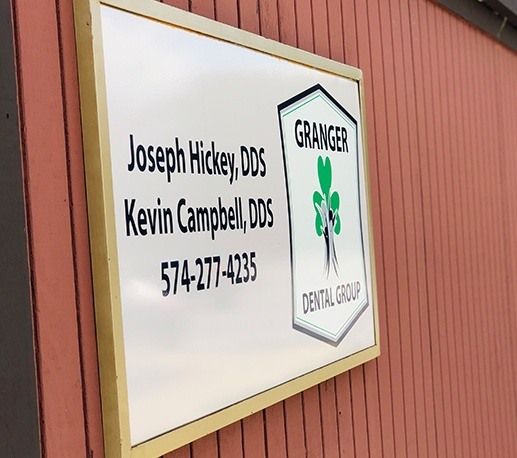 Granger Dental Group sign on outside of dental office building