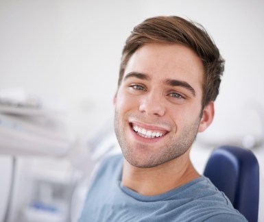 Man smiling after dental treatment
