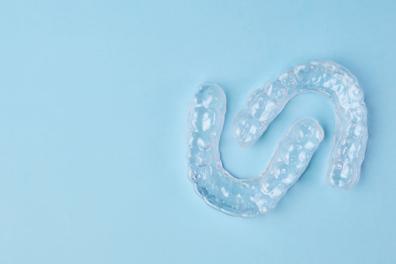 clear aligner lying on a table